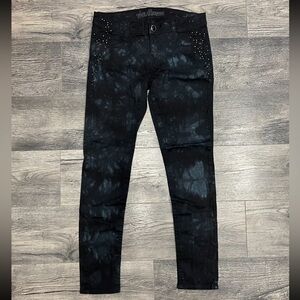 Wallflower Embellished Dark Tie Dye Skinny Jeans 11